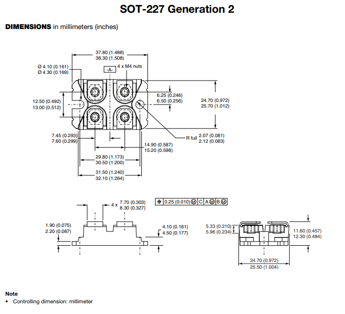 IGBT模塊VS-GT100DA120UF尺寸 IGBT模塊VS-GT100DA120UF尺寸
